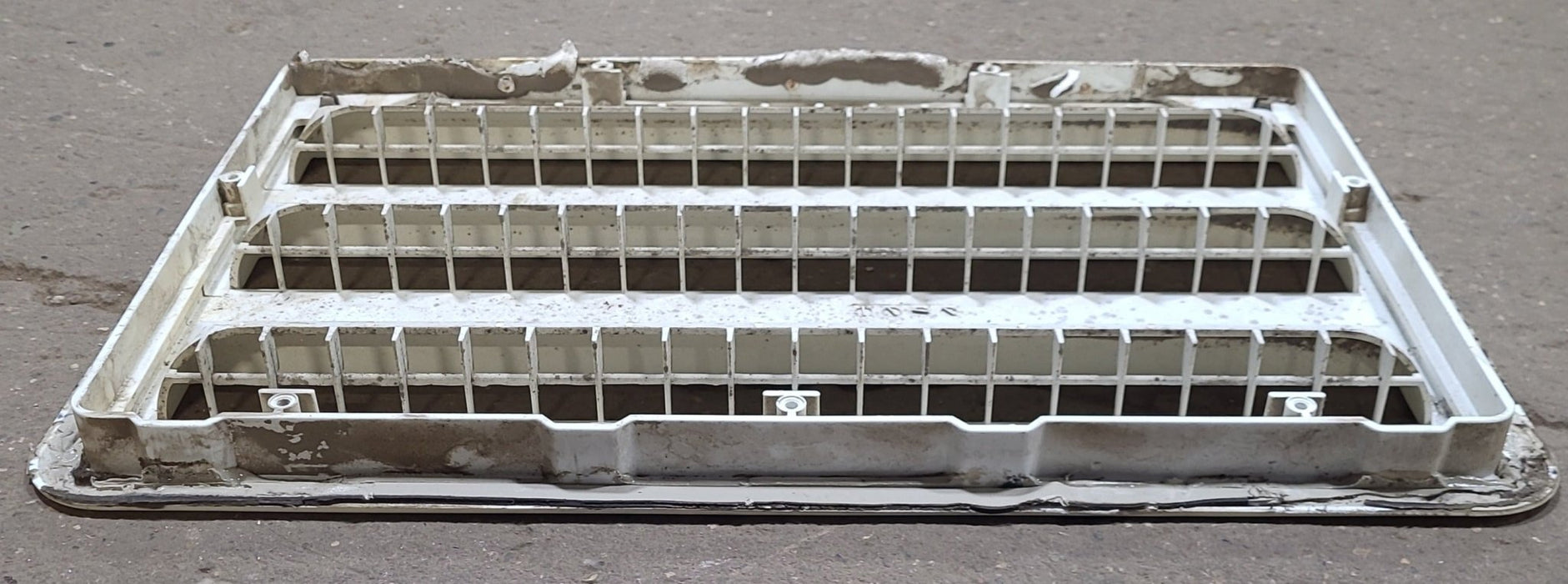 Used DOMETIC 3109350.011 - Yellowed Air Intake Side Refrigerator Vent- HAS FRAME