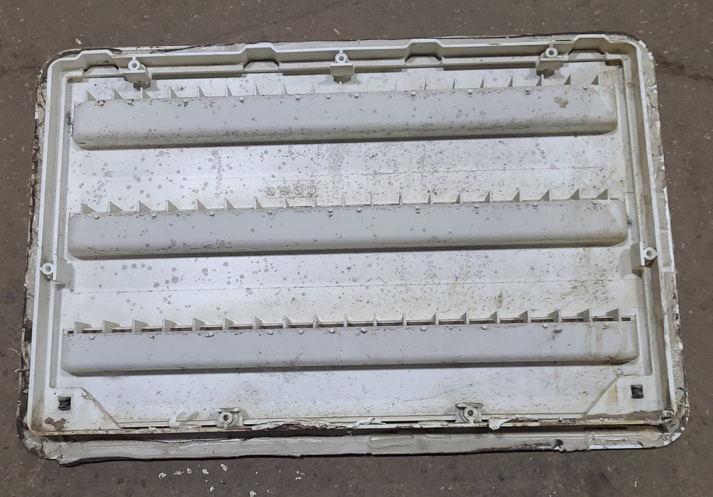 Used DOMETIC 3109350.011 - Yellowed Air Intake Side Refrigerator Vent- HAS FRAME