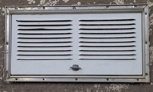 Used DOMETIC 617484 for RM183 - White Vent Door With Silver Trim - Young Farts RV Parts