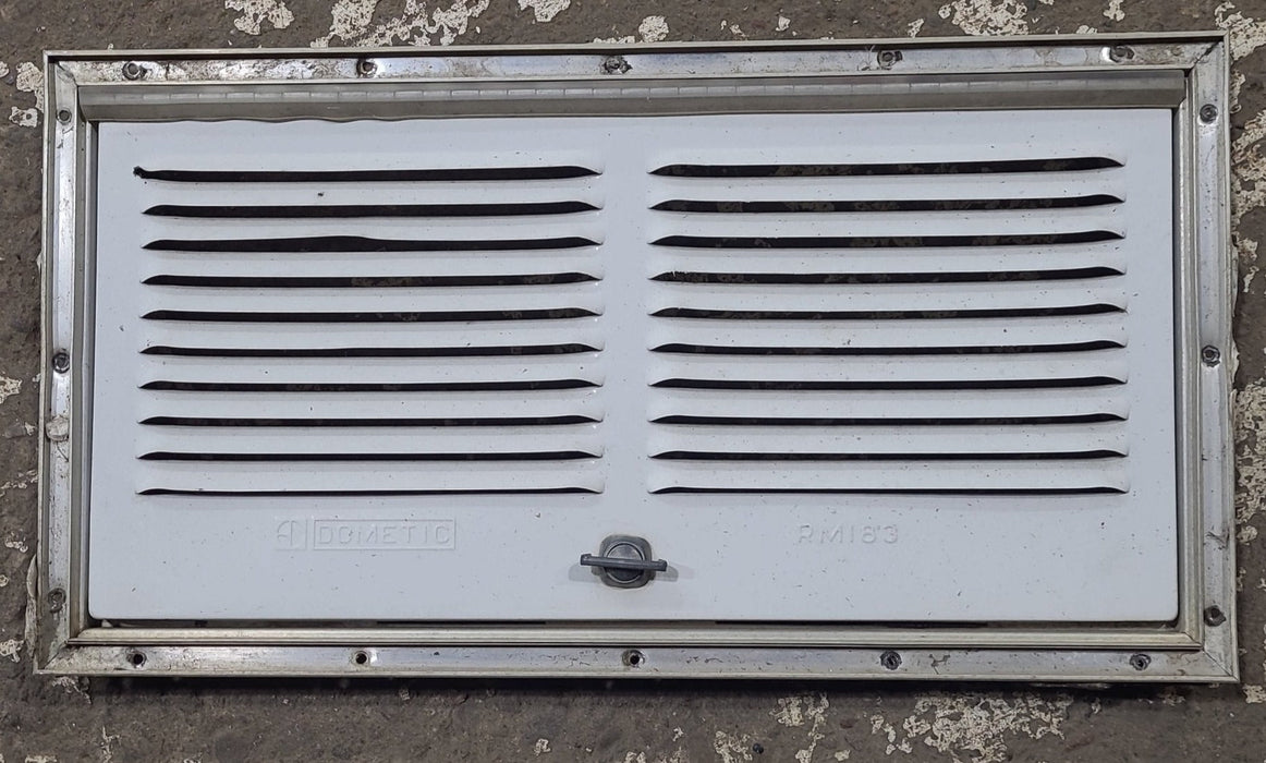Used DOMETIC 617484 for RM183 - White Vent Door With Silver Trim