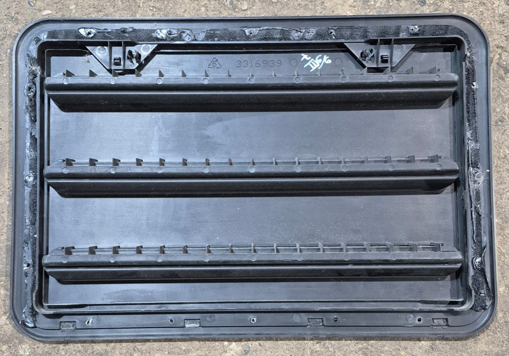 Used Dometic Black Air Intake Side Refrigerator Vent- HAS FRAME