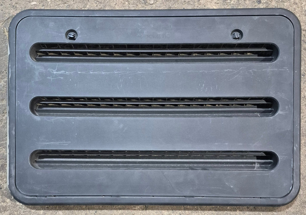 Used Dometic Black Air Intake Side Refrigerator Vent- HAS FRAME