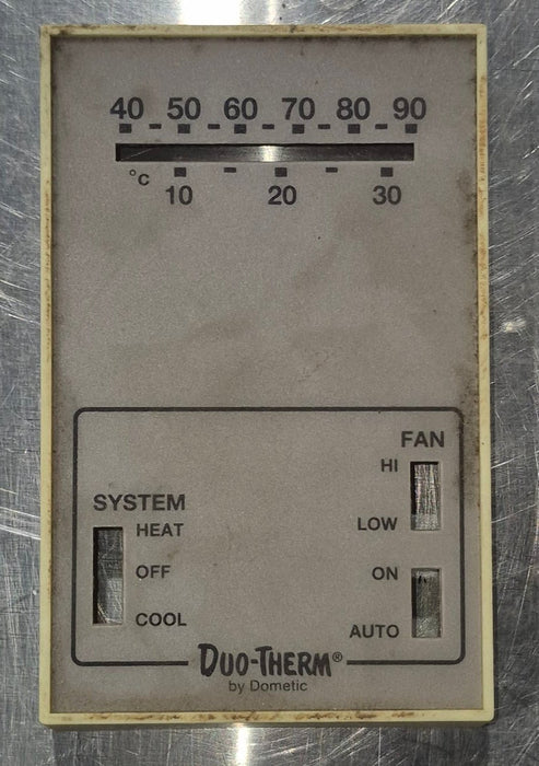 Used Duo-Therm Air Conditioner Analog Thermostat Cover (Faceplate)