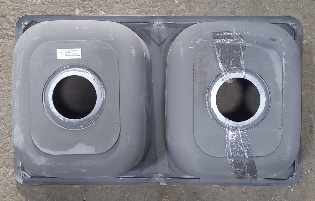 Used Double Kitchen Sink 27" X 16" X 7" D