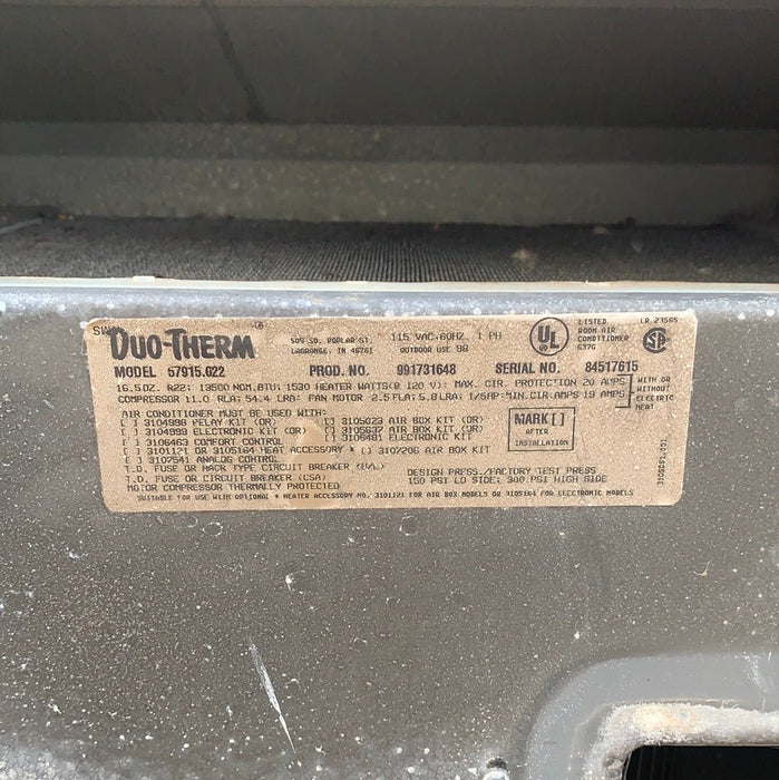 Used Duo-Therm Air Conditioner, Head Unit, 13500 BTU, Cool Only - 57915.022