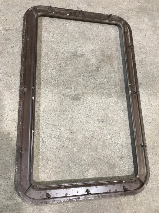 Used Entry Door Exterior Window Frame, Brown: 24 3/4" x 15 3/4"