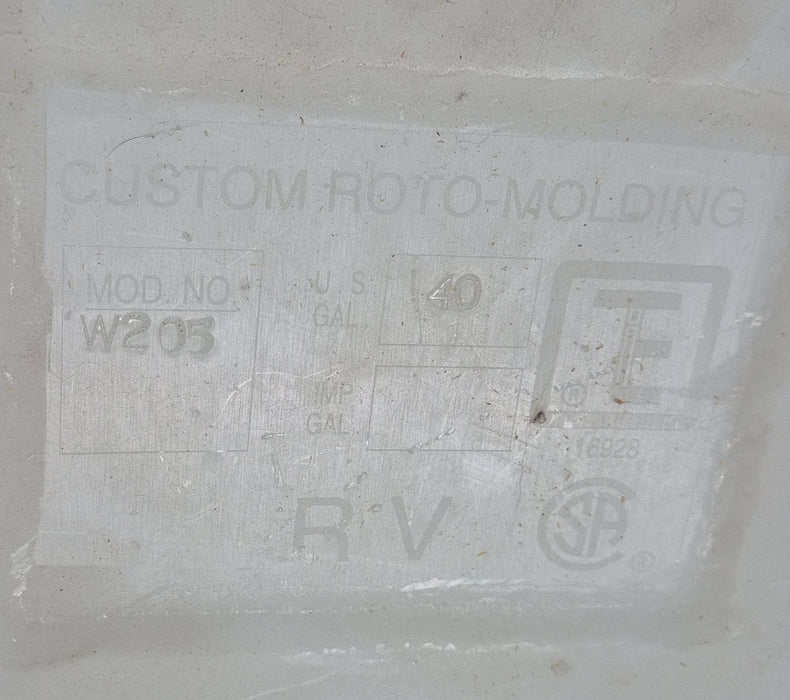 Used Fresh Water Tank 10" H  x 15 1/2" W x 58” L