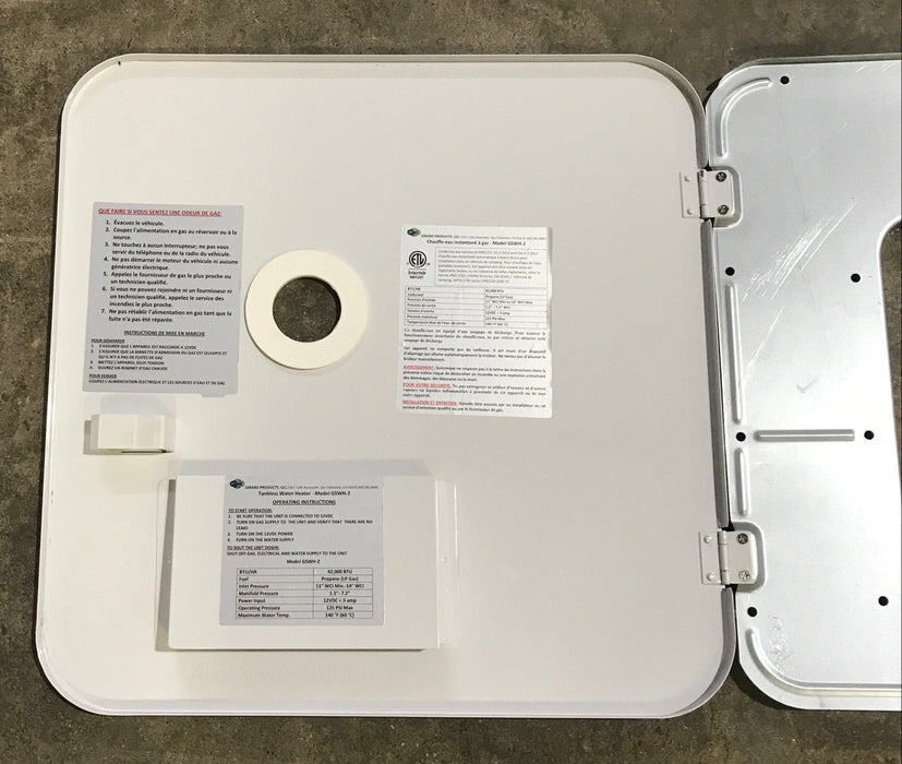 Used Girard 10 Gallon Water Heater Door Kit, White - 2GWHDAS10