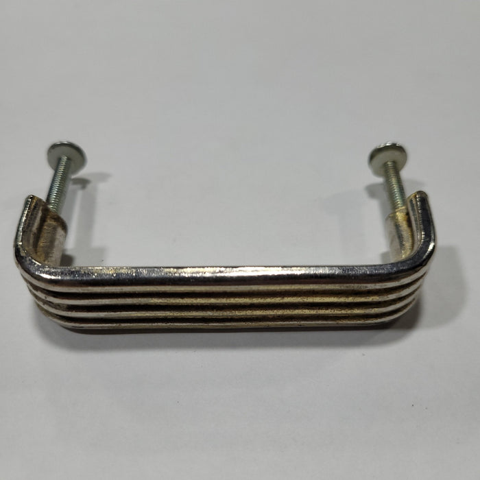 Used Gold (mostly worn to silver) Cabinet Handle 3" Hole Spacing