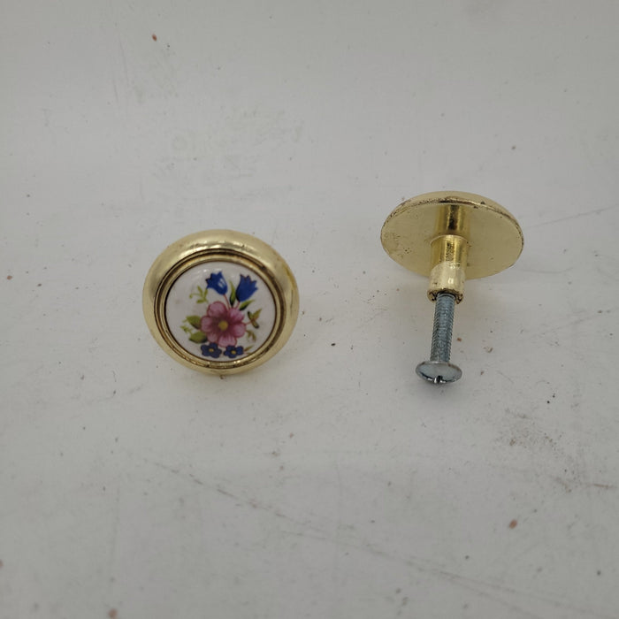 Used Gold (with flower centers) Cabinet Knob