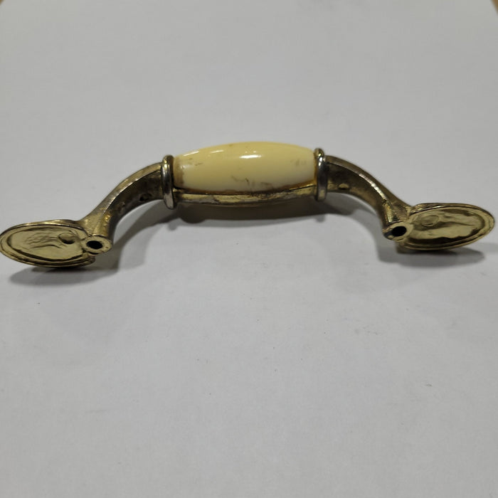 Used Gold (with off white centers) Cabinet Handle 3" Hole Spacing