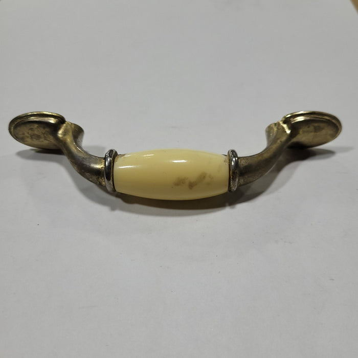 Used Gold (with off white centers) Cabinet Handle 3" Hole Spacing