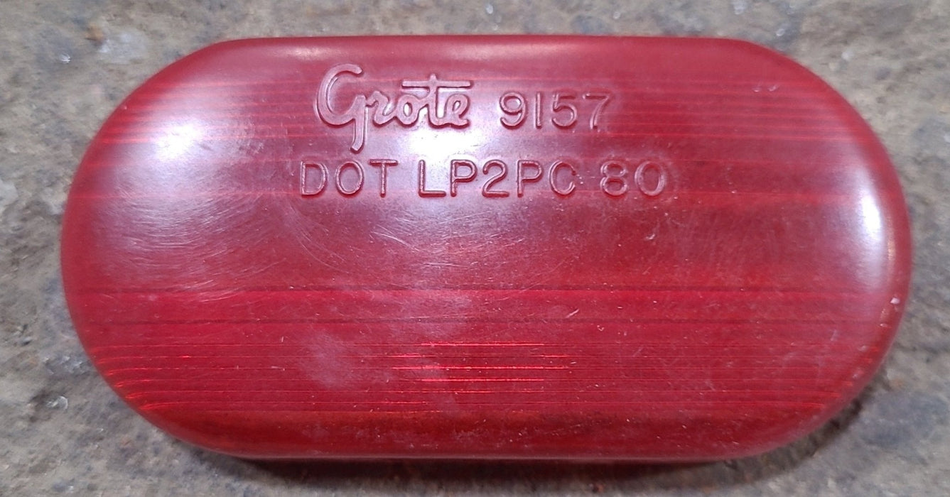 Used Grote 9157 - DOT LP2PC 80 Replacement Lens for Marker Light - Red