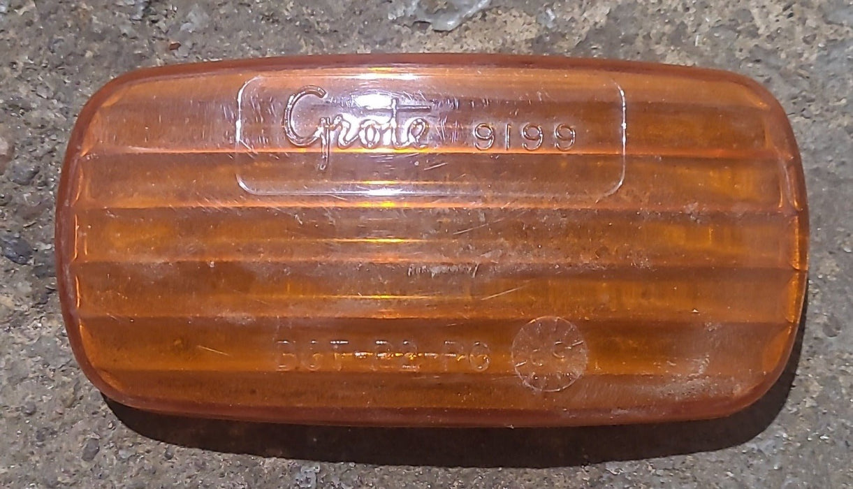 Used GROTE 9199 DOT P2 PC Replacement Lens for Marker Light - Amber