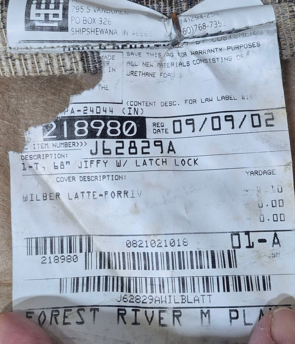 Used Jackknife RV Sofa 67 3/4” x 42 1/2"