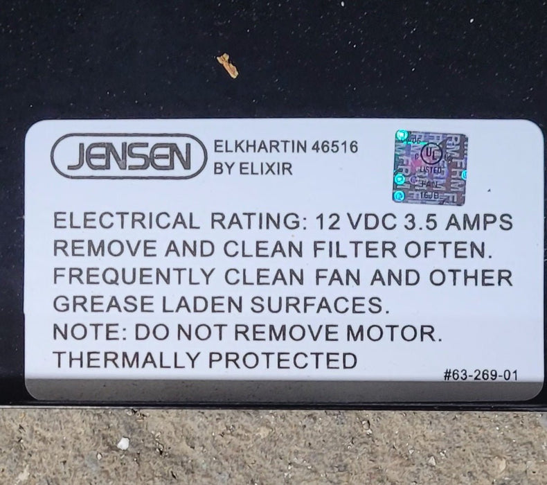 Used Jensen RV Range Hood Fan - 46516  #63-269-01