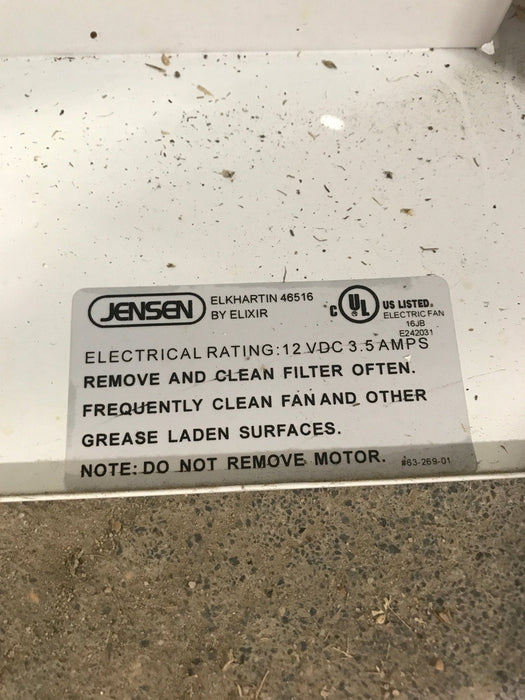 Used Jensen RV Range Hood Fan 63-269-01