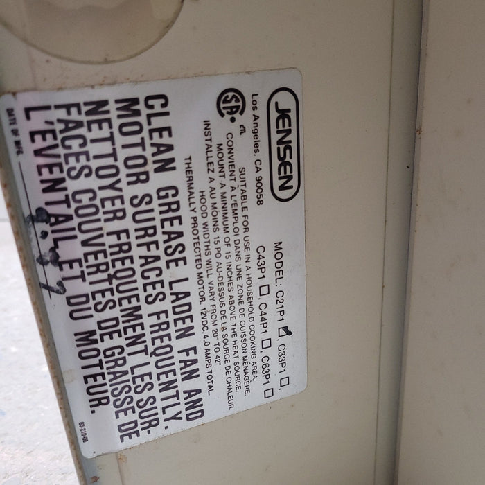 Used Jensen RV Range Hood Fan With Tank Monitor - C21P1