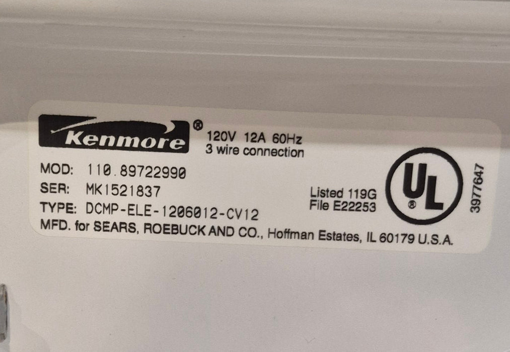 Used Kenmore RV Dryer - 110.89722990