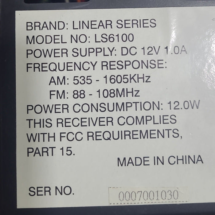 Used Linear Series RV radio LS6100