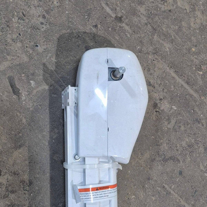 Used Lippert Awning Arm, Drive (Front), White, 59 1/2" - Solera Regal , 672049 (Drive Head) , 688366 (Arm Assembly)