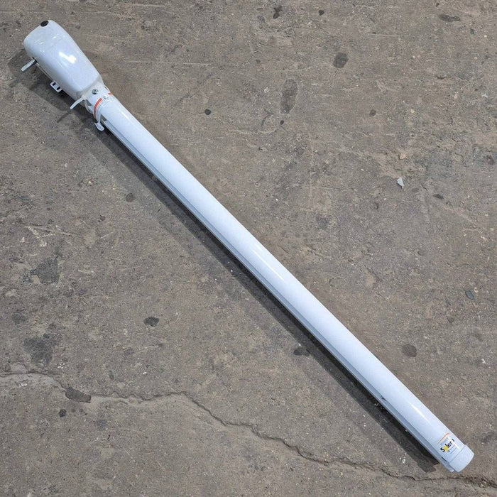 Used Lippert Awning Arm, Drive (Front), White, 59 1/2" - Solera Regal , 672049 (Drive Head) , 688366 (Arm Assembly)