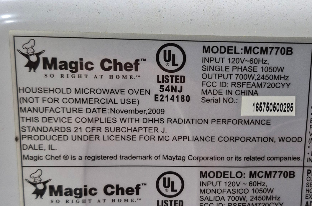 Used Magic Chef RV Microwave 17" W x 10" H x 13" D