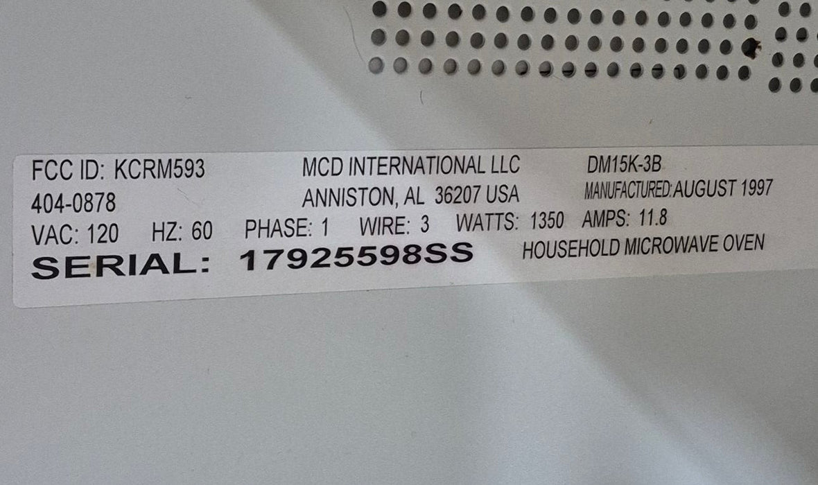 Used Magic Chef RV Microwave - 21 5/8" W x 14" H x 12 1/2" D