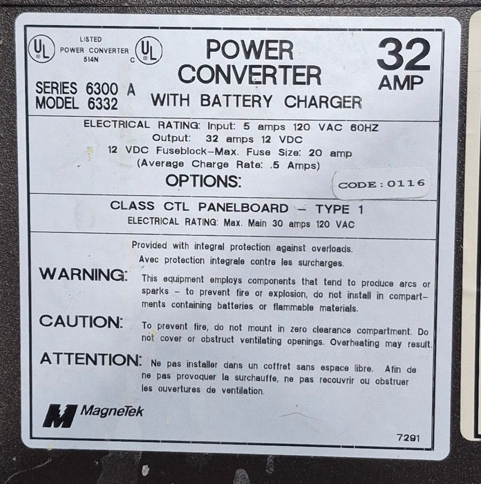 Used Magnetek 32 AMP Converter - Series 6300 A , Model 6332