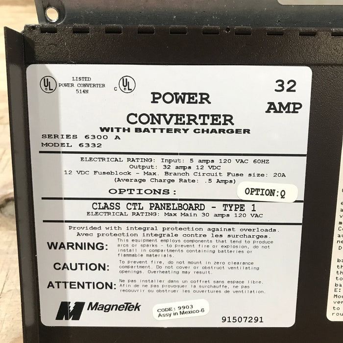 Used Magnetek 32 AMP Converter - Series 6300 A , Model 6332