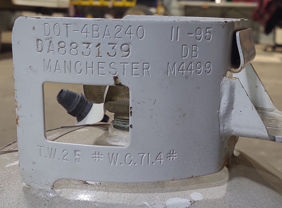 Used Manchester Propane Tank, Horizontal Mount, 30 Pound - M4499