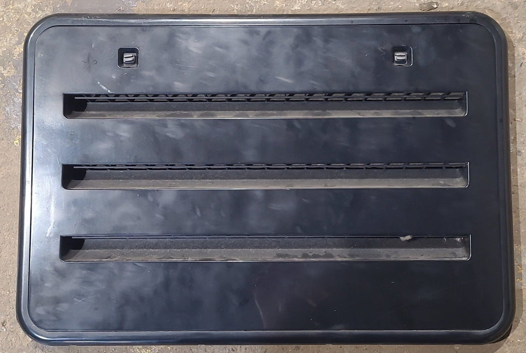 Used Norcold 621156 - Black Air Intake Side Refrigerator Vent- HAS FRAME - Young Farts RV Parts