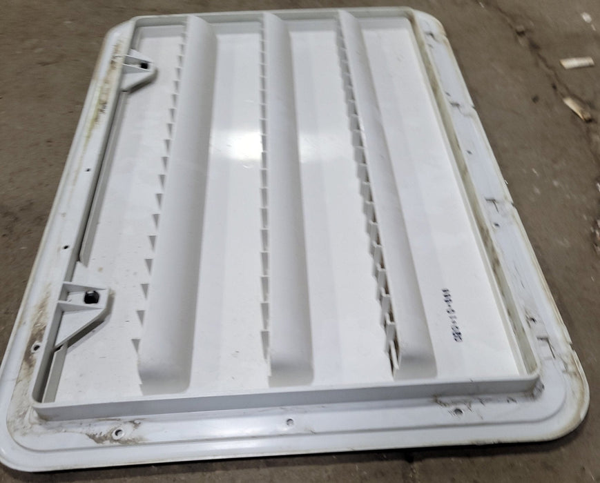 Used Norcold 621156 - Off White Air Intake Side Refrigerator Vent- HAS FRAME - Young Farts RV Parts