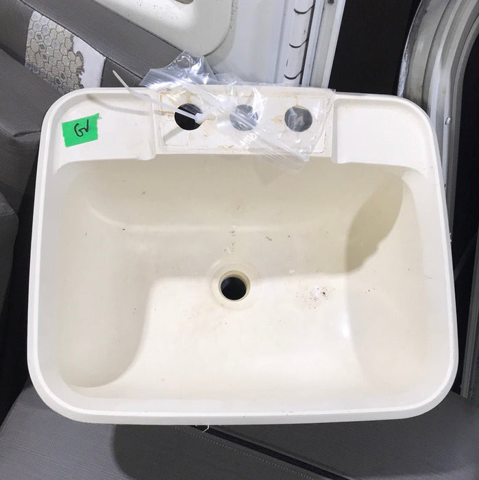 Used Bathroom Sink, Off-White - 14 3/4" W x 12 1/4" L