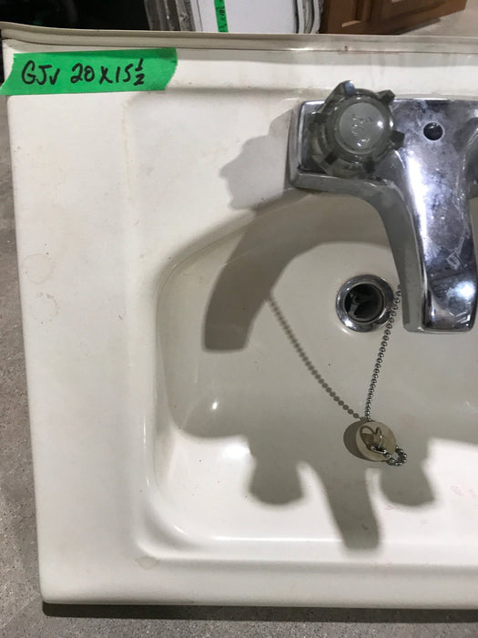 Used Bathroom Sink, Off-White - 20" X 15 1/2"