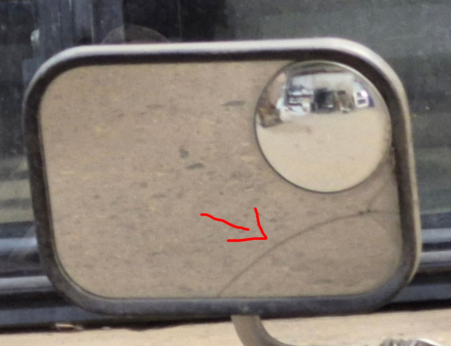 Used Old Style Motorhome Side View Mirror- Passenger Side