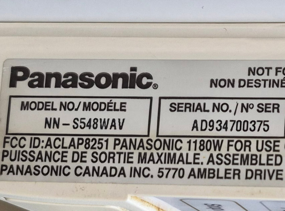 Used Panasonic RV Microwave 20" W x 14" H x 13 1/4" D