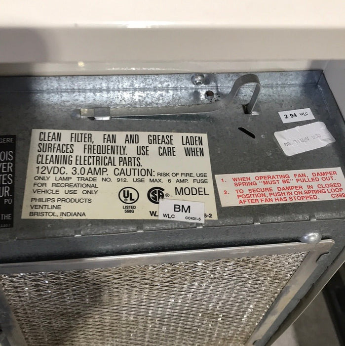 Used Phillips / Ventline RV Range Hood Fan With Tank Monitor CC431-5