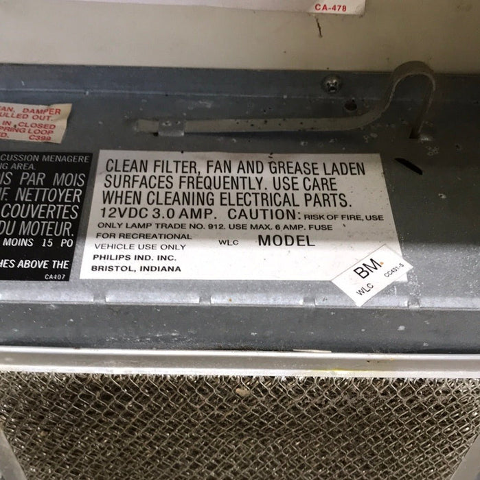 Used Phillips / Ventline RV Range Hood Fan With Tank Monitor CC431-5