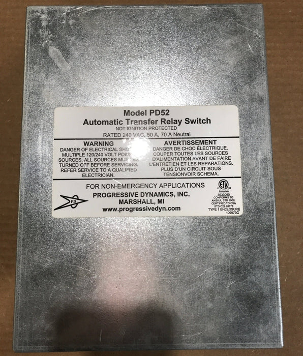 Used Progressive Dynamics Power Transfer Switch 5200 Series, 240 Volt AC/ 50 Amps - PD52