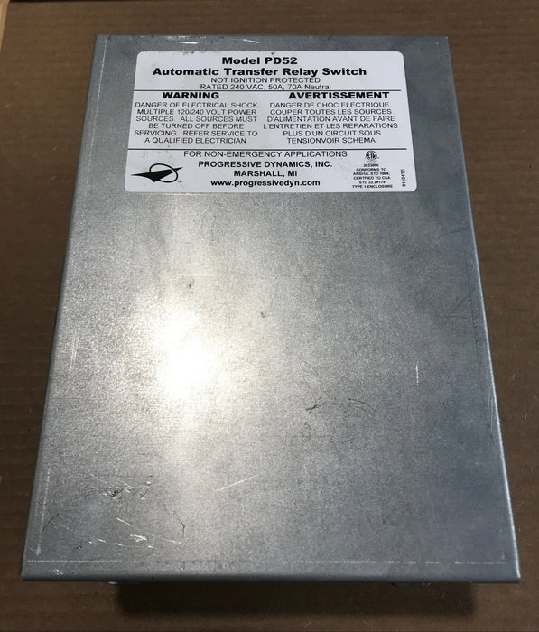 Used Progressive Dynamics Power Transfer Switch 5200 Series, 240 Volt AC/ 50 Amps - PD52