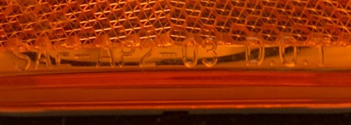 Used PRORAY 1201 - SAE-AP2-03 D.O.T. Replacement Lens for Marker Light - Amber