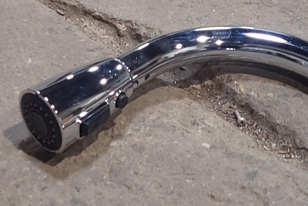 Used Pull Down Kitchen Faucet, Chrome, Chrome Lever Handle