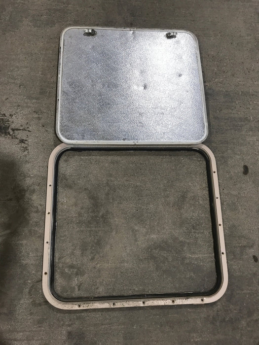 Used Radius Corner cargo door  23 3/4" W  x 21 3/4" H x  1/2" D