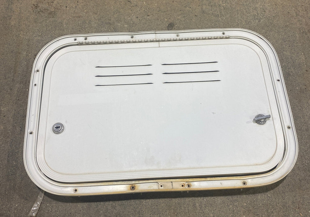 Used Radius Cornered Battery / Propane Cargo Door 18 3/4" x 11 3/4" x 3/4" D