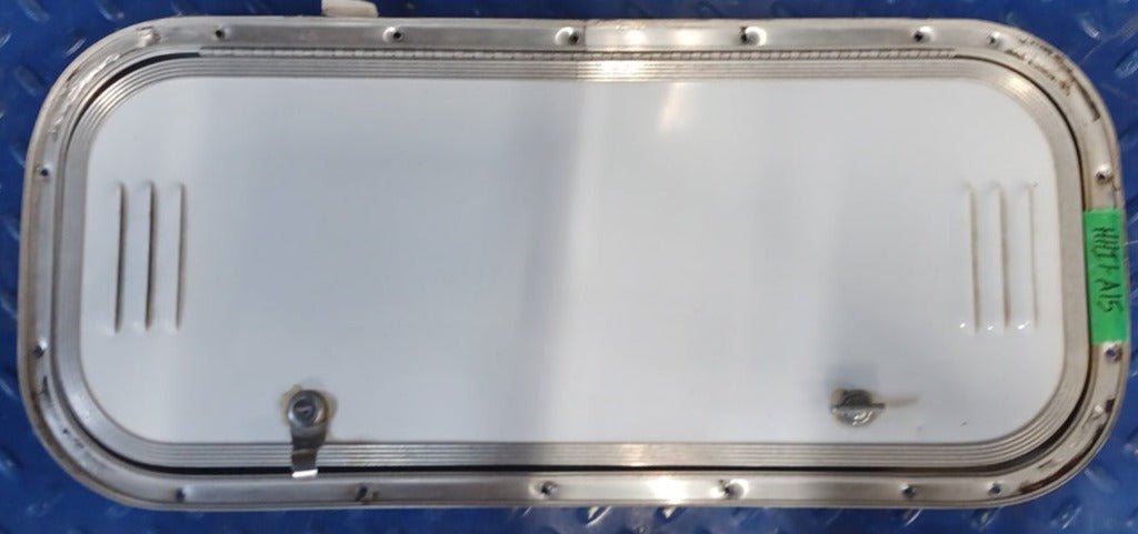 Used Radius Cornered Battery/Propane Cargo Door 25 3/4" x 10 3/4" x 5/8 "D - Young Farts RV Parts