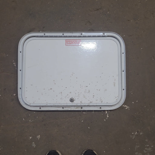 Used Radius Cornered Cargo/ Battery Box Door 20 7/8" x 14 7/8" x 1/2" D - Young Farts RV Parts