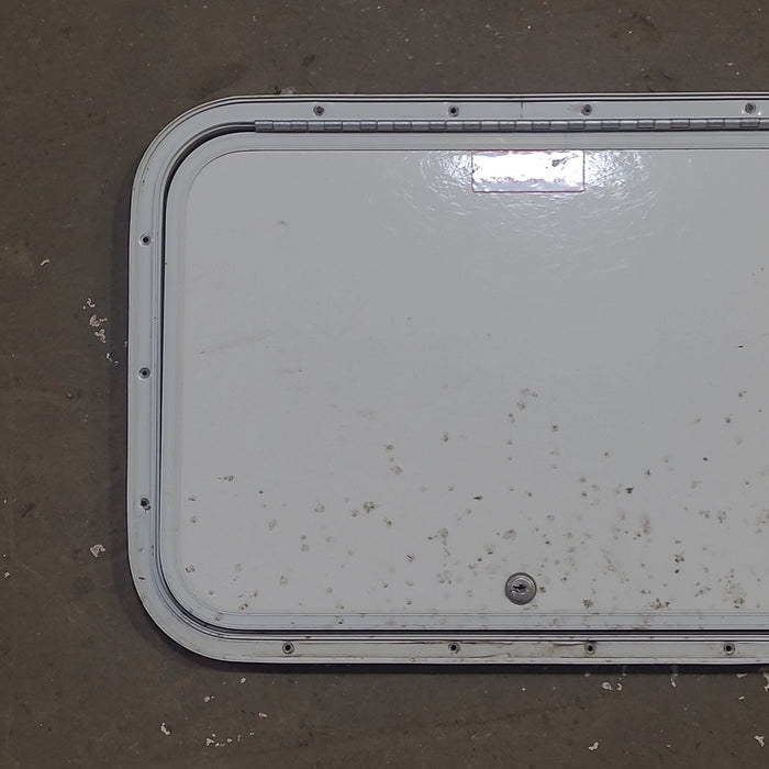 Used Radius Cornered Cargo/ Battery Box Door 20 7/8" x 14 7/8" x 1/2" D - Young Farts RV Parts