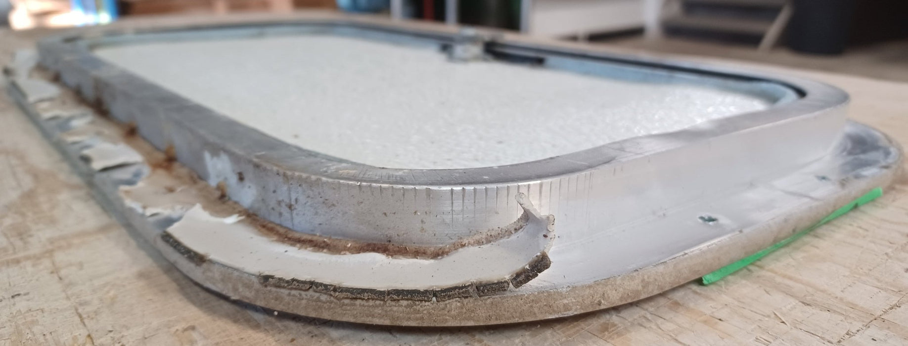 Used Radius Cornered Cargo Door 17 3/4" x 9 3/8" x 5/8"D - Young Farts RV Parts