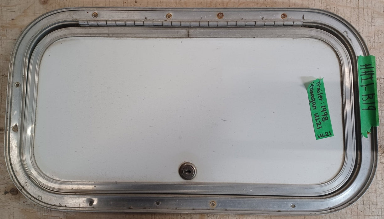 Used Radius Cornered Cargo Door 17 3/4" x 9 3/8" x 5/8"D - Young Farts RV Parts